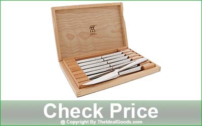 ZWILLING 8-Piece Serrated Steak Knife Set with Wood Case - 39130-850