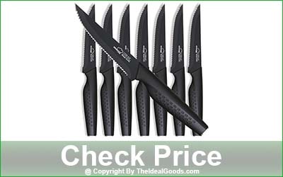 Amorston 8-Pices Dishwasher Safe Serrated Steak Knife Set