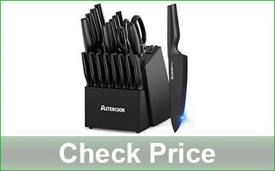 ASTERCOOK 21-Piece Dishwasher Safe Kitchen Knife Set with Block