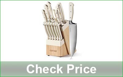 CAROTE 14-Piece Dishwasher Safe Knife Set with Block