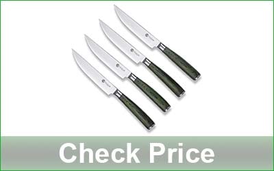 HEXCLAD 4-Piece Non-Serrated Damascus Steak Knife Set