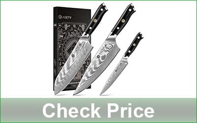 ASETY 3-Piece Damascus Kitchen Knife Set