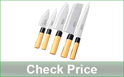 KAKUSEE 6-Piece Japanese Kitchen Knife Set with Wooden Box