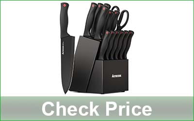 Astercook 15-Piece Kitchen Knife Set with Self-Sharpening Block - JJU-391