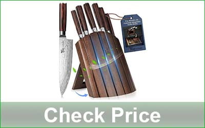 SYOKAMI 7-Piece Kitchen Knife Set With Magnetic Acacia Wood Block