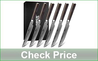 AMSZL 6-Piece Damascus Steak Knife Set