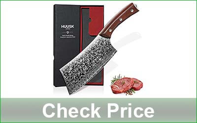 HUUSK 6.4-Inch Meat Cleaver Knife 